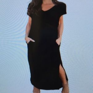 Maternity Nursing Split Breastfeeding Long Dress